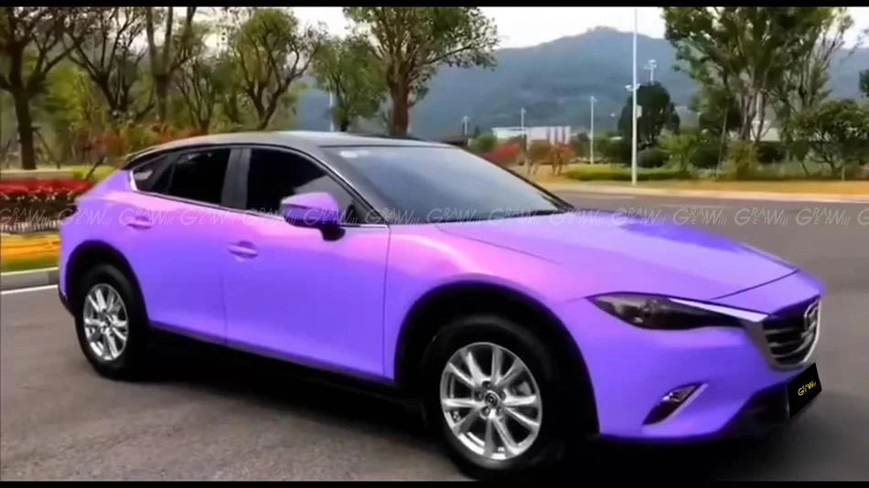 Purple to Pink Волшебная двухцветная Виниловая пленка для обёртывания, конфетно-фиолетового-розового цвета, воздушная блестящая Волшебная фиолетовая розовая наклейка для обёртывания автомобиля 1,52*18 м/рулон - Название цвета: Purple to Pink