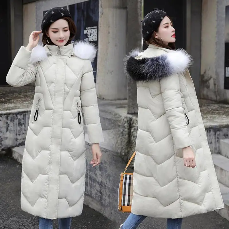 women Down jacket cotton clothing female long section Korean version of the loose knee coats 2019 w