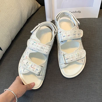 

Women Flat Sandals Buty Damskie Casual Hook & Loop Ladies Shoes Weave Sport Sandalias Mujer New Luxury Summer Shoes Woman 2020