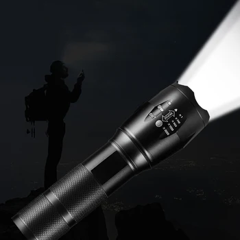 

Battery Charger Led Torch Flashlight 5 Modes 4000 3000 Lumens((Max,when Using 18650 Shock Resistant,Hard Light,Self
