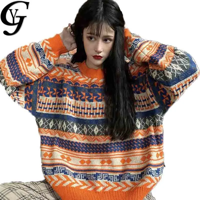 

2020 Ulzzang Fashion Pullover Sweater Women Winter Thicken Warm Long Sleeve Elegant Female Sweater Streetwear Knitted Sweater