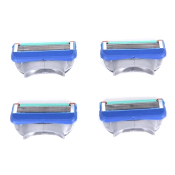 

4Pcs/lot 5 Layer Safety Blades Cassette Shaver Suit For Shaving Blades Replacement Face Care Shaving Razor Blades For Men