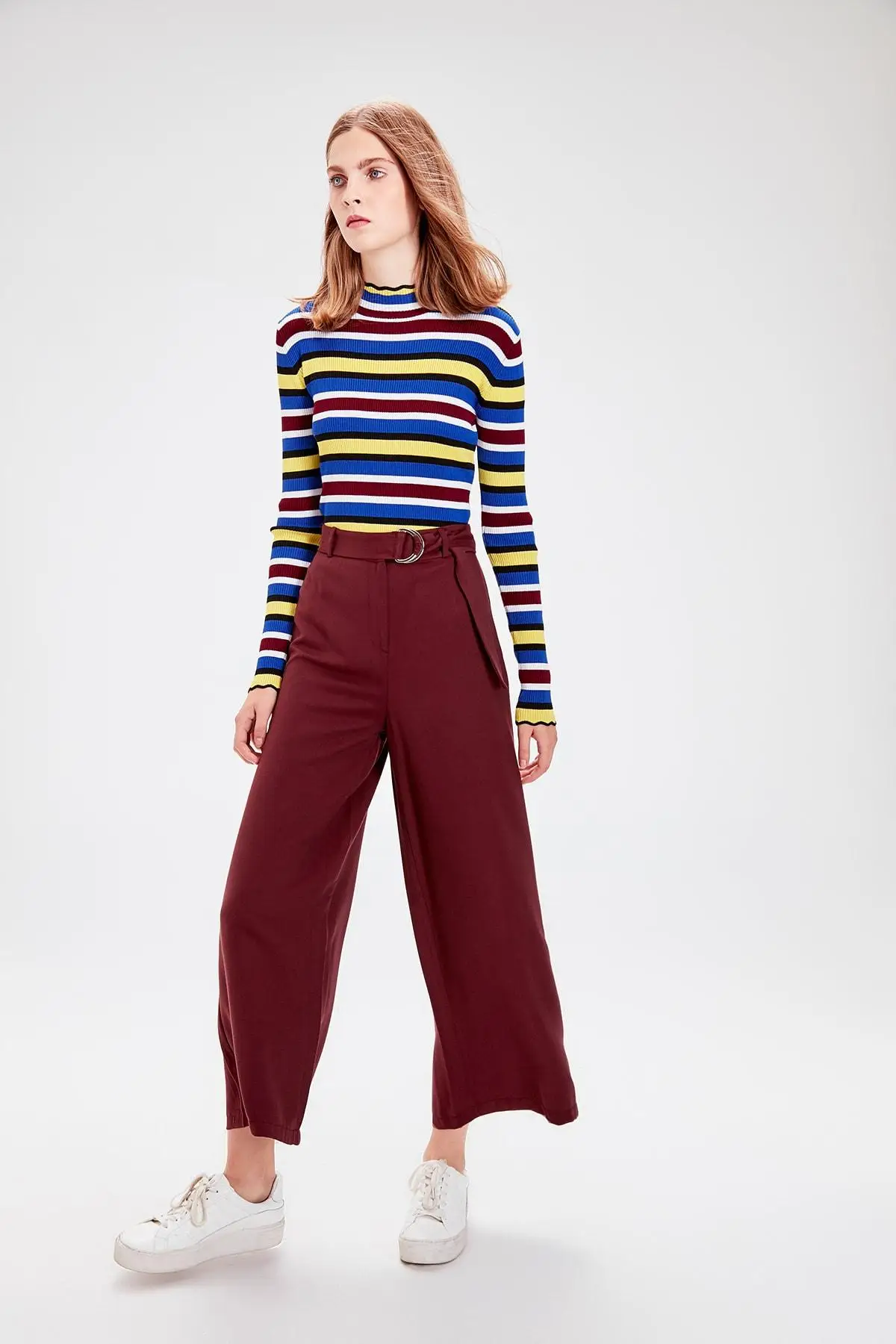 

Trendyol Mürdüm Belt Detail Pants TWOAW20PL0252