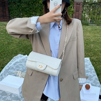 

Fashion Lattice Pattern Shoulder Bags Solid Messenger Pouch Women PU Leather Classic Elegant Crossbody Shoulder Bag