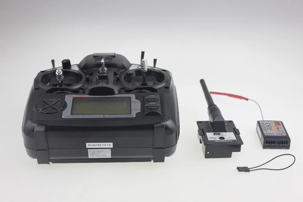 

Hot Upgraded FlySky FS-TH9X 2.4G 9CH Transmitter With FS-R9B RM002 Receiver Kit Mode 2 For Quadcopter Glider Helicopter Airplane