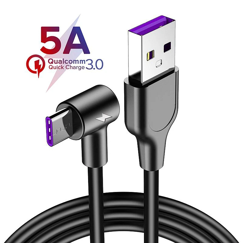 

5A USB Type C Cable For Huawei P30 P20 Lite Fast Charging Data Cord Phone Charger for Samsung S9 S10 Redmi Note 7 USB C Cable