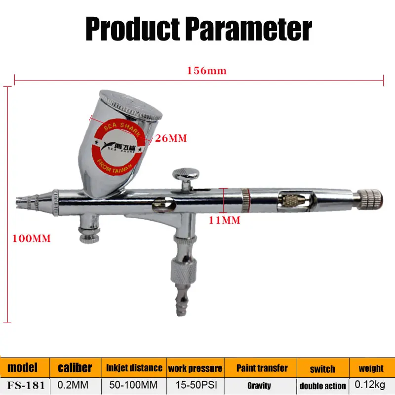 Распылитель воздуха распылитель кисть пневматическое ружьё мини Краски пистолет-распылитель инструмент 0,2 мм аэрозольный распрыскиватель ручка для автомобилей коммерческих Краски ing 13cc ящик для инструментов