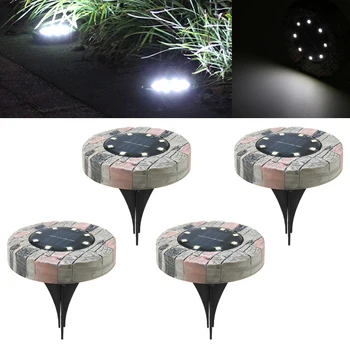

Solar Powered Floor Decking LED Light Outdoor Patio Garden Lawn Path Lamp Cold White Light Color Energy-saving