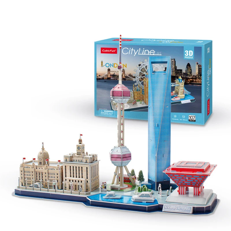 

3 d puzzle cities London, Paris, Moscow, Venice and other scenery puzzle assembly building model of paper