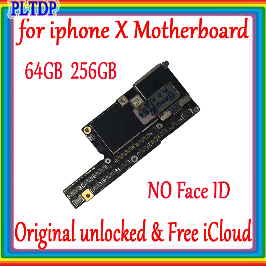 100% оригинальная материнская плата для iPhone X Заводская разблокированная без Face ID с