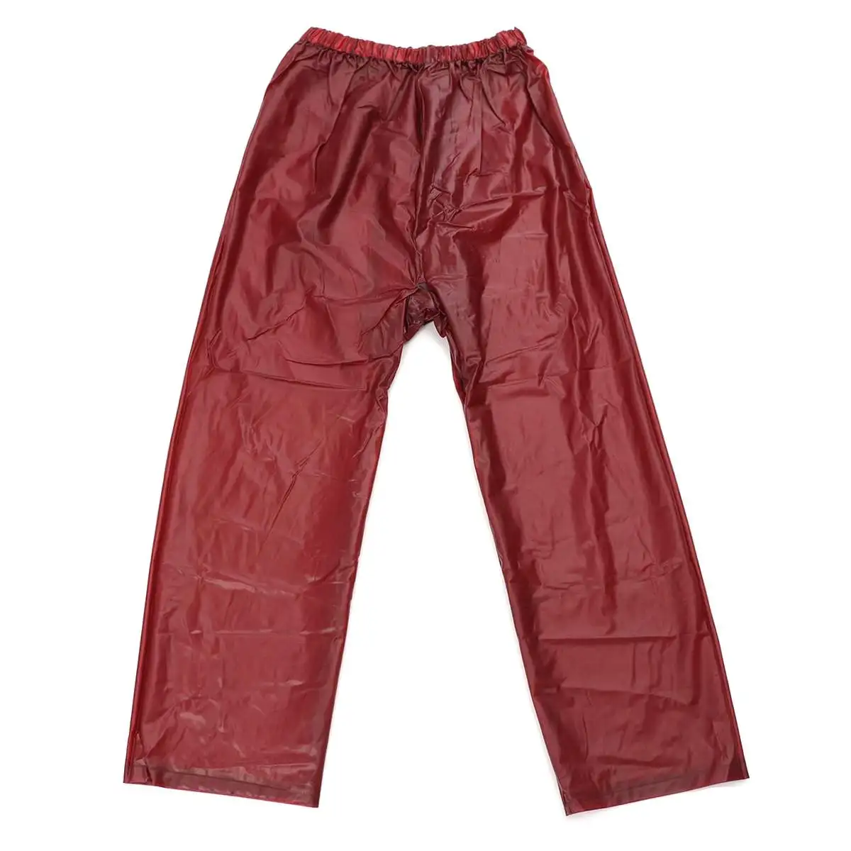 Складные непромокаемые штаны, женские мужские водонепроницаемые ветрозащитные штаны с эластичной резинкой на талии для езды на велосипеде, кемпинга, пеших прогулок - Цвет: Красный