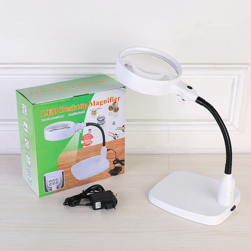 110 V-240 V техническое обслуживание гибкий стол Led ремонт освещенная лупа увеличительное настольное стекло со светодиодными лампами 10x