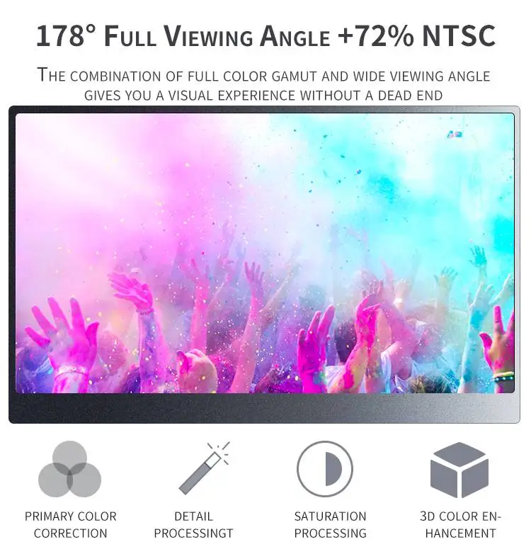 Thin Portable IPS Full HD Monitor 12.5 Inch Mini HDMI for laptop Phone X box Switch and PS4 portabl