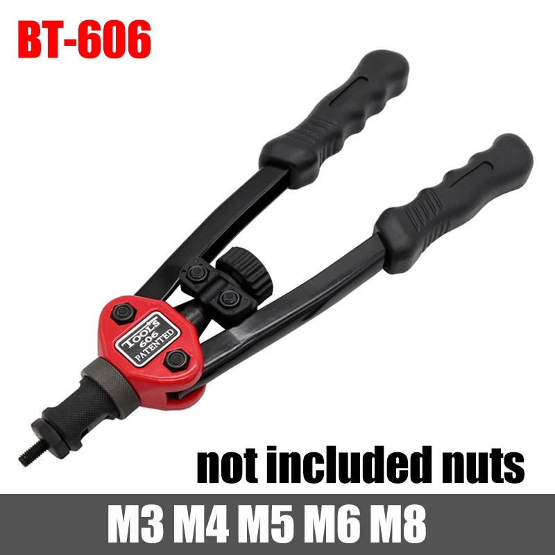 Rivet Gun Rivet Nut Tool Rivet Gun Set Rivet Gun Part Rivet Nuts Set Rivet nut tool Insert Manual Riveter Threaded Nut Riveting Rivnut Tool for Nuts M3 M4 M5 M6 M8 M10 M12