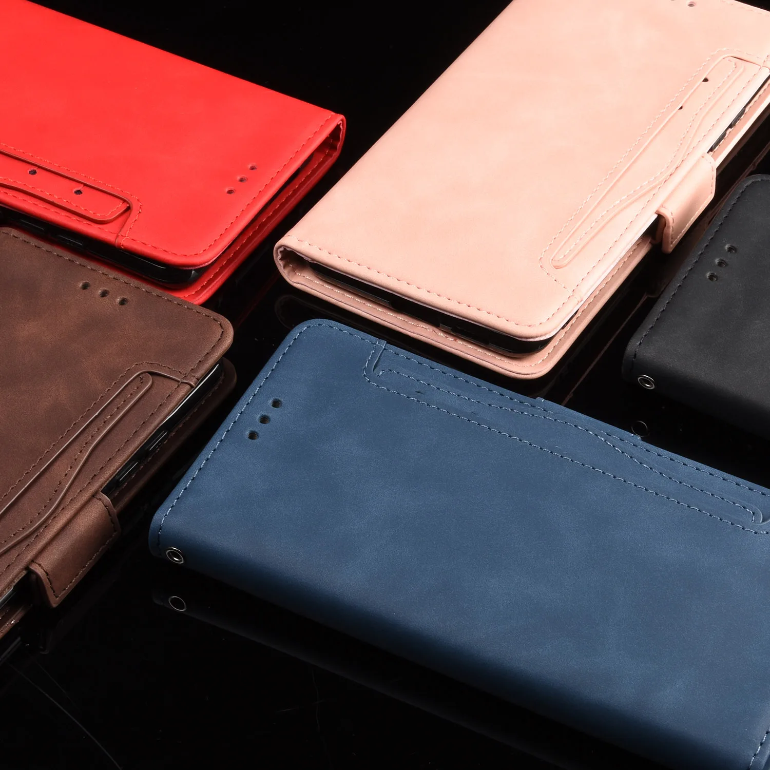 For Motorola Moto E7 Case Premium Leather Wallet Leather Flip Multi-card slot Cover For Motorola Moto E7 XT2052-1 Case 6.5 inch