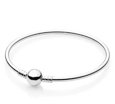 Подлинный 925 пробы серебряный браслет с шариками и круговой застежкой, подходящий браслет с зажимом, женский браслет с бусинами, очаровательные модные ювелирные изделия Diy