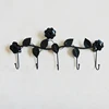 European-style Iron Rose Design Decorative Wall Hook Wall-mounted Coat Hanger Storage Rack Key Holder Organizer Home Decor 4