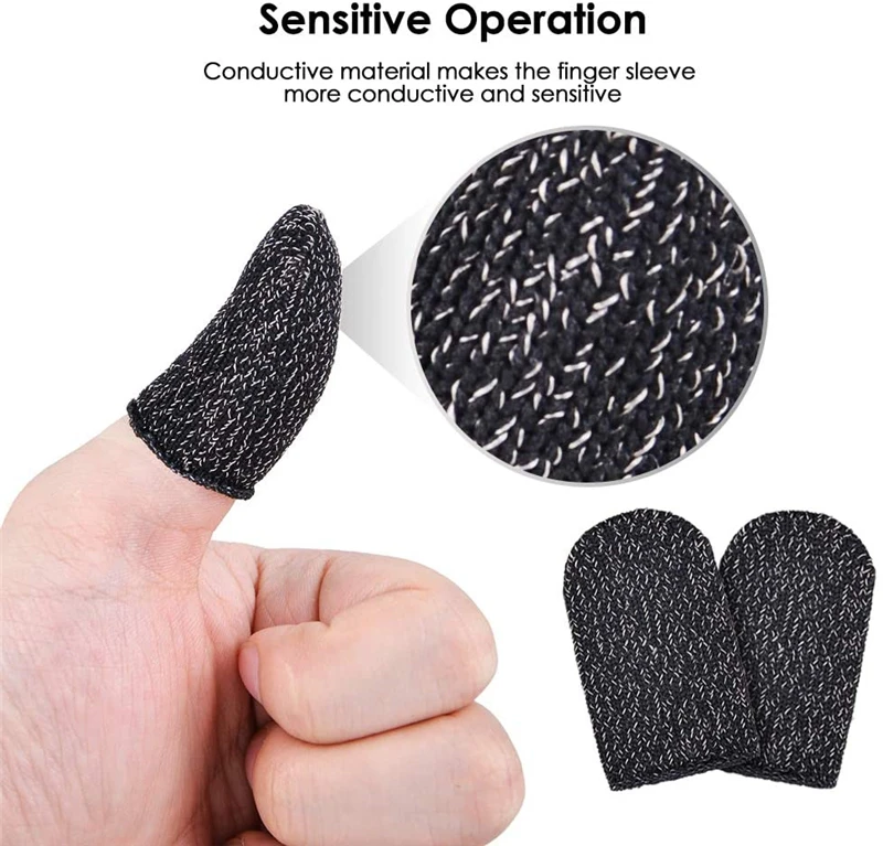 Gaming Trigger Controller 1 Pair L1 R1 Breathable Mobile Game Controller Finger Sleeve Touch Trigger for Fortnite PUBG Mobile Rules of Survival Gatillos