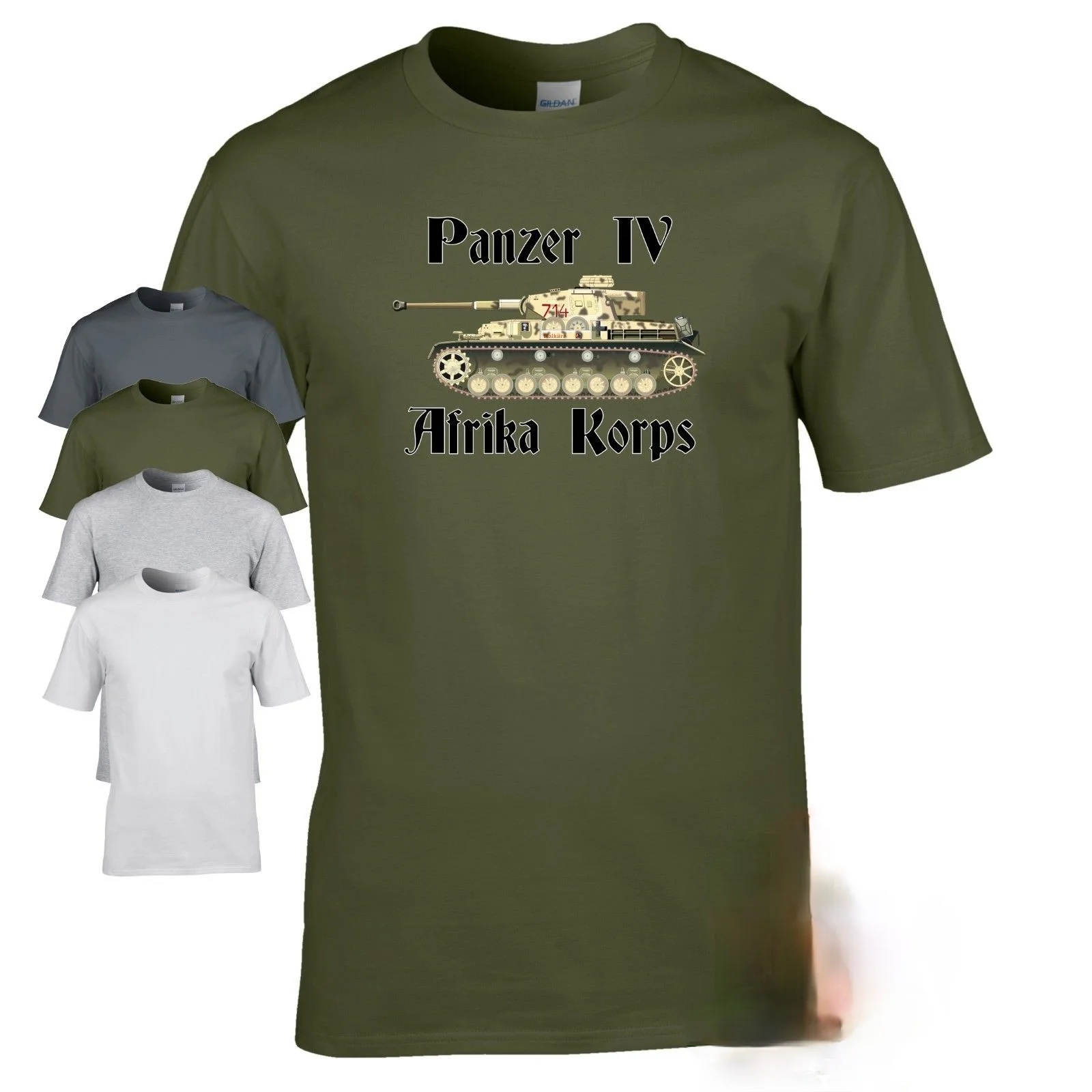 Panzer 4 Afania Korps Tank Ww2 German Military Armor Men T-Shirt World Of War Tanks