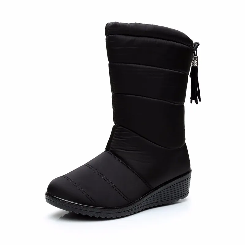 

2020 Women Winter Boots Female Down Warm Boots Waterproof Ankle Snow Boots Ladies Shoes Fur Botas Mujer Flat Casual Booties
