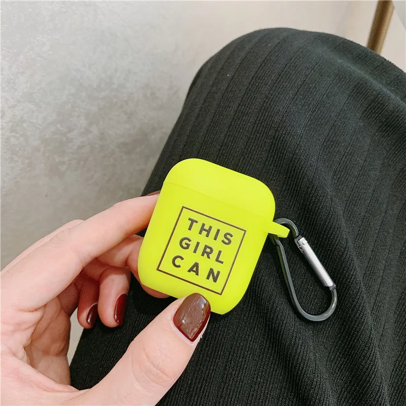 Style 12 Флуоресцентные цветные буквы чехол для Apple Airpods 2/1 чехол милый Bluetooth наушники мягкий чехол для Airpod наушники чехол Коробка Сумка - Цвет: Style 12