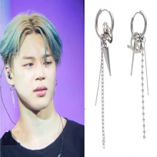 1 шт. Kpop bangtan мальчики Корейская звезда "JIMIN" Крест мира серьги гвоздики для женщин мужчин Bangtan украшения для мальчиков Аксессуары