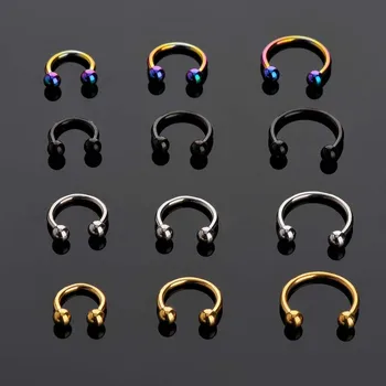 

Trendy Surgical Steel C Shape Segment Tragus Fake Septum Nose Rings Lip Rings Stud Helix Piercing Body Charm Punk Jewelry