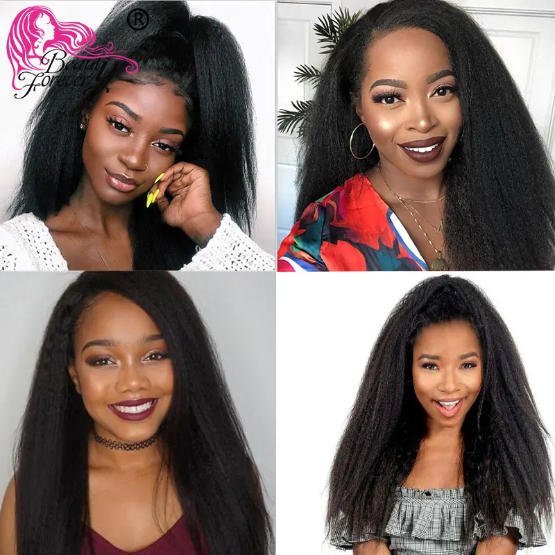 Beauty Forever 13*4/6 бразильский кудрявый прямой парик Remy волосы кружевные передние