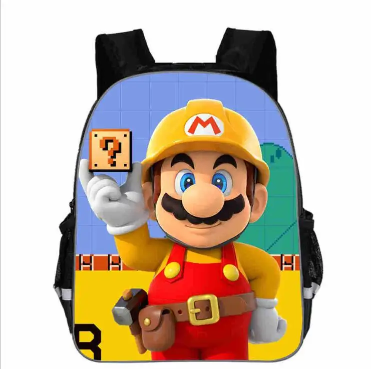 Picture color Super Mario Bros Соник печать детский сад Infantile маленький рюкзак для детей мультфильм школьные сумки детей - Цвет: Picture color