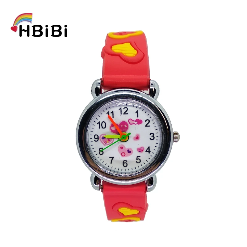 12 смешанных аниме Шаблон Водонепроницаемые часы для мальчика дети девочки часы силиконовые 3D человек-паук Дети Кварцевые часы ребенок подарок часы - Цвет: Красный
