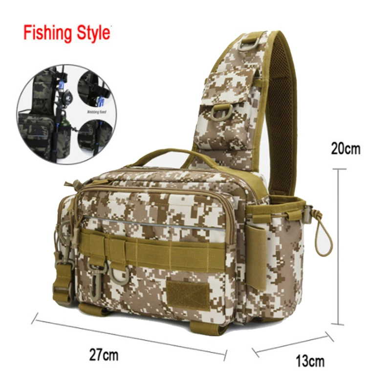 Fishing Bag Single Shoulder Fishing Bags Waist Pack Fish Lures Bags Box  Tactical