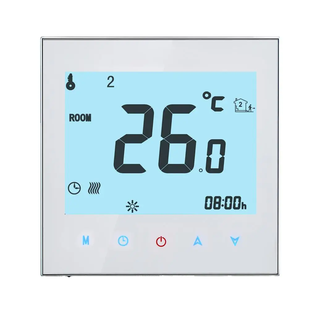water heating white Термостат для нагрева воды lcd цифровой сенсорный экран 3A 95V-240VAC домашний термостат белый/черный Wifi/без Wifi/Modbus термостат - Цвет: water heating white