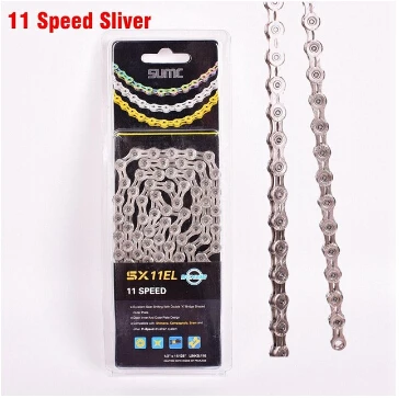 SX11EL silver SUMC велосипедной цепи SX11EL для M7000 M8000 11 22 33 скорости MTB Горный цепь для дорожного велосипеда Титан золотой и серебряный цвета MissingLink - Цвет: SX11EL silver