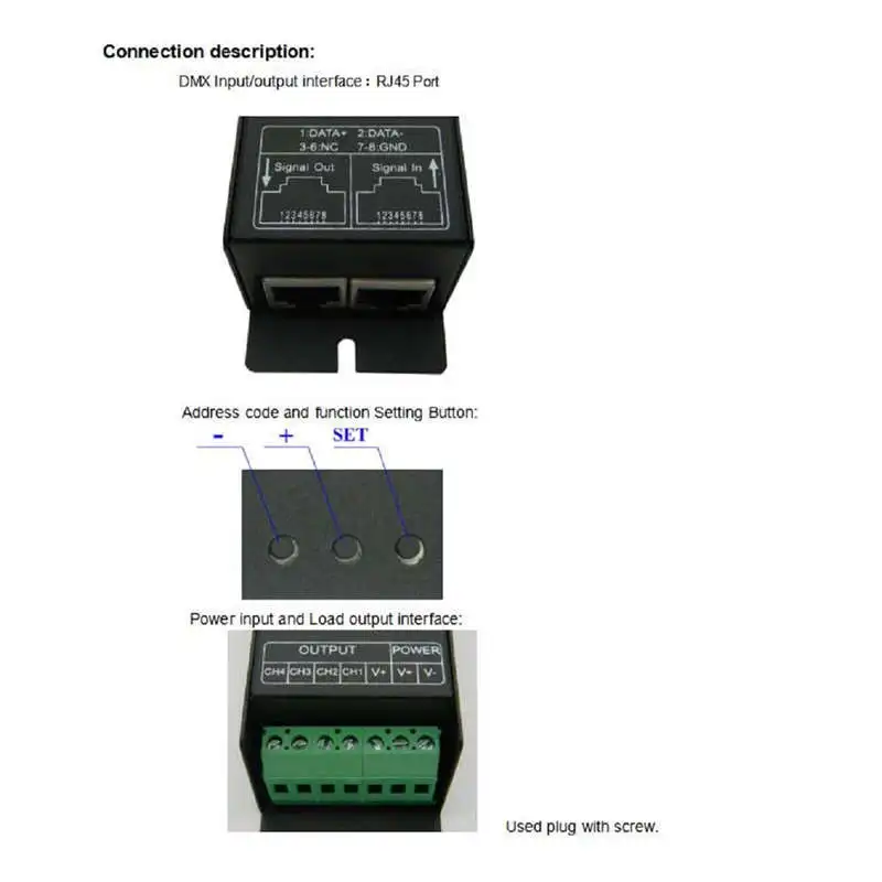 Dmx Led контроллер с дисплеем цифровая трубка Dmx512 декодер драйвер диммер постоянного тока 12 24 В 3X4A для Rgb Светодиодные полосы света(3 канала