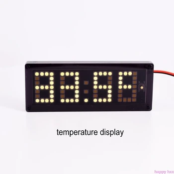 

Car LED Dot Matrix Clock Temperature Voltage Display 4.0 ~ 25V Multi-function 3in1 Time Thermometer Voltmeter