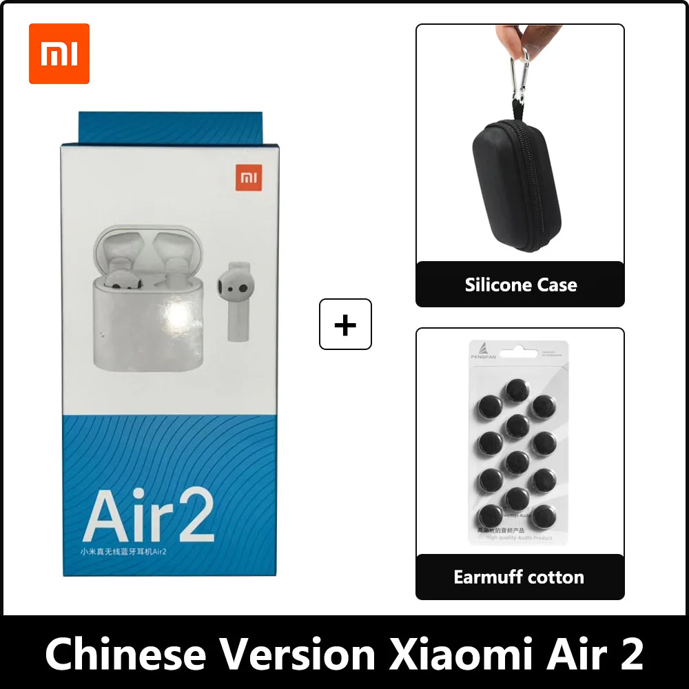 black cotton sleeve Предпродажа Xiao mi Airdots Pro 2 беспроводные наушники TWS mi True Earbuds Air 2 HD качество звука Dual mi C ENC LHDC Tap стерео управление - Цвет: black cotton sleeve