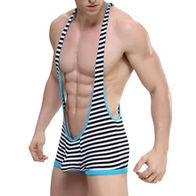 Мужские сексуальные трусы, мужские боди, чулок, сексуальный мужской комбинезон с открытой спиной, борющиеся трусы, Корректирующее белье для геев, экзотические клубный комбинезон