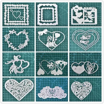 

YaMinSanNiO Heart Dies Ring Metal Cutting Dies Craft Stencil for Decor Punching Templates Diy Scrapbooking Wedding Dies New 2020