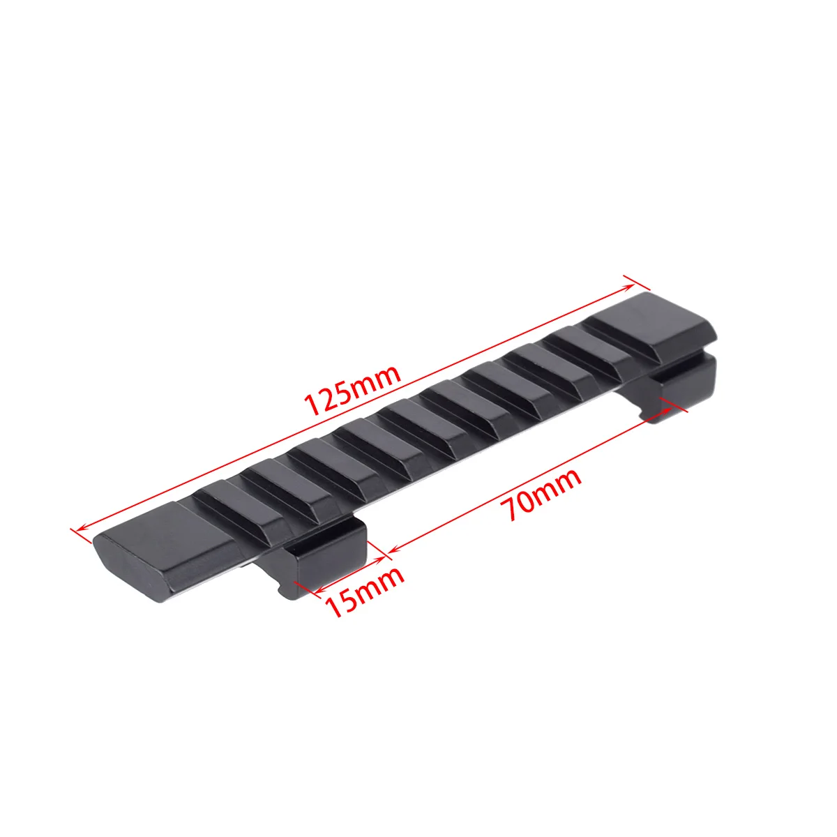 Adaptador de Montagem para a Caça Pistola de ar Cauda de Andorinha para 20mm Lambul Alumínio Milímetros Slots 125 Comprimento Picatinny Weaver Rail Rifle 11 10 6 Picatinny Weaver Rail Adaptador de Montagem Para A Caça rifle Pistola de ar