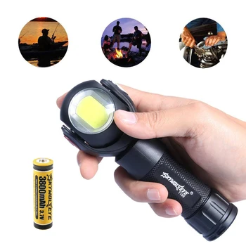 

Waterproof Rechargeable LED Flashlight COB Work Light Torch 7 Modes Support