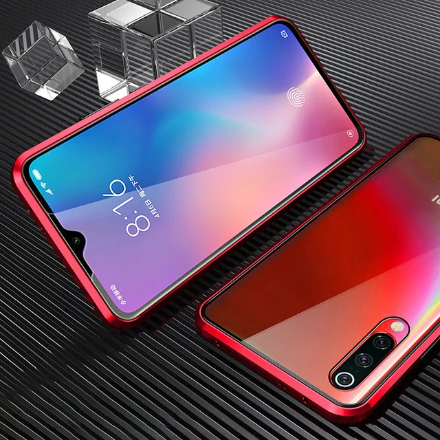 RDCY Магнитная Адсорбция металлическое Стекло чехол для Xiaomi mi 8 9 se POCO F1 CC9E A3 Lite 6X A2 K20 mi 9T Pro CC9 Red mi 8 Note 7 8Pro - Цвет: Red