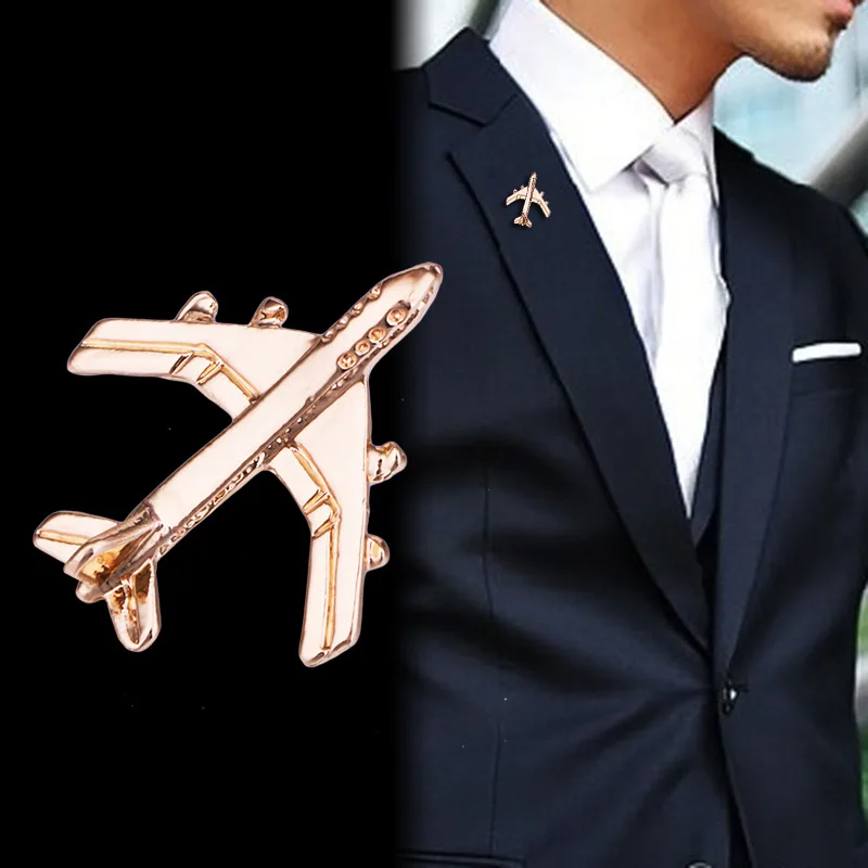 Korean Fashion Metal Small Aircraft Brooch Pin Men's Suit Shirt Collar Pins Badge Brooches for Women Trendy Jewelry Accessories |