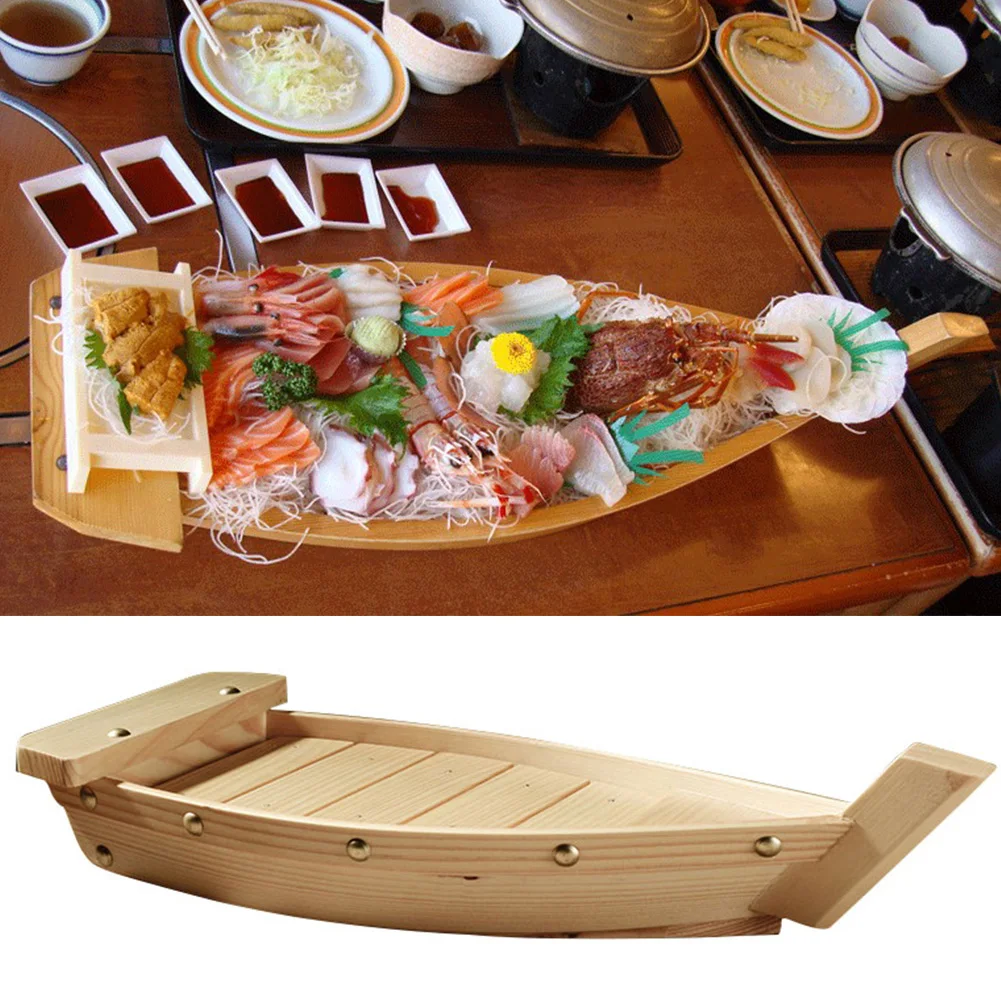 Тарелка ровные цилиндры деревянная японская столовая посуда ручной работы съемный Sashimi Суши Лодка холодные блюда сервировочный лоток Ресторан