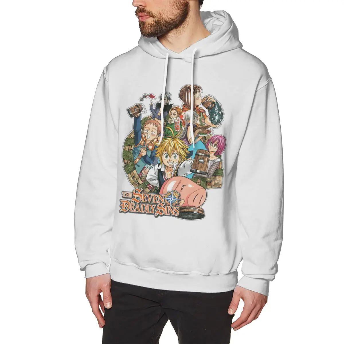 The seven deadly sins Long sleeve Nanatsu No Taizai Sweatshirt Men's Quality Anime Hoodies Cotton