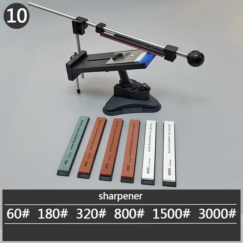 10-sharpener 6S Ruixin Professional Kitchen Sharpener Knife Fixed Angle with Multi High Quality Stones Sharpening Stone Grind Whetstone - Цвет: 10-sharpener 6S