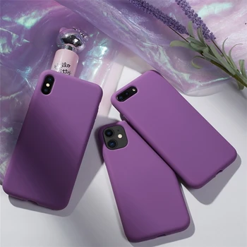 

Purple Original Liquid Silicone Phone Case For iPhone 11 Case Full Protective Cover For iPhone 11 Pro Max 8 7 6 6S Plus X XR XS