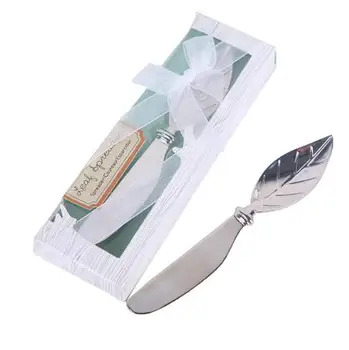

50pcs/lot New Butter knife arrival Chrome Leaf Spreader party keepsake wedding favor gift and giveaways for guest