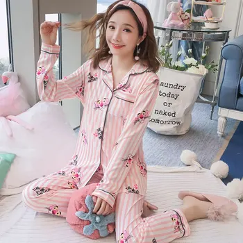 

2020 Spring Pajamas Set Maternity Nursing Nightwear Mother Breastfeeding Sleepwear Pregnant Women Pregnancy Pyjamas Set