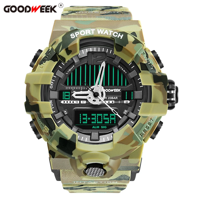 Часы наручные GOODWEEK Мужские Цифровые водонепроницаемые светодиодные