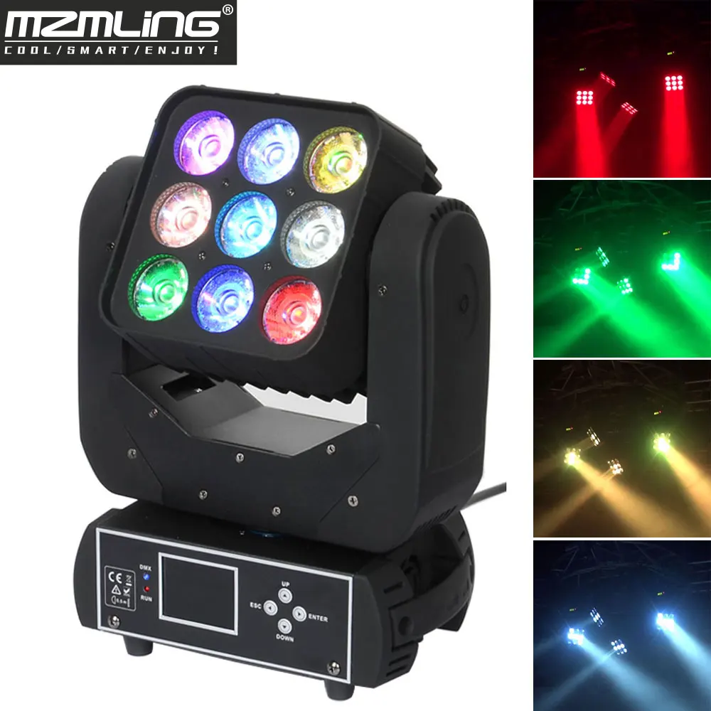 СВЕТОДИОДНЫЙ матричный светильник DMX512 9 х12 Вт RGBW движущийся головной свет